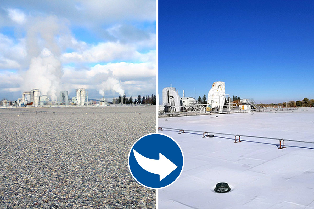 industrial roof before and after