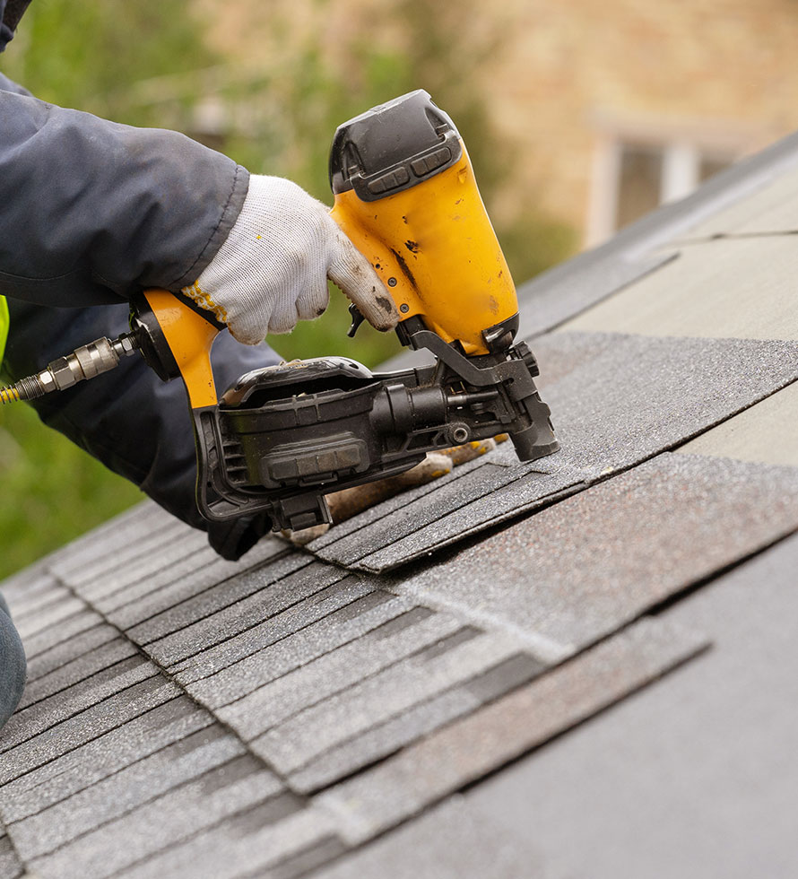 Installation of shingles on steep slope roof