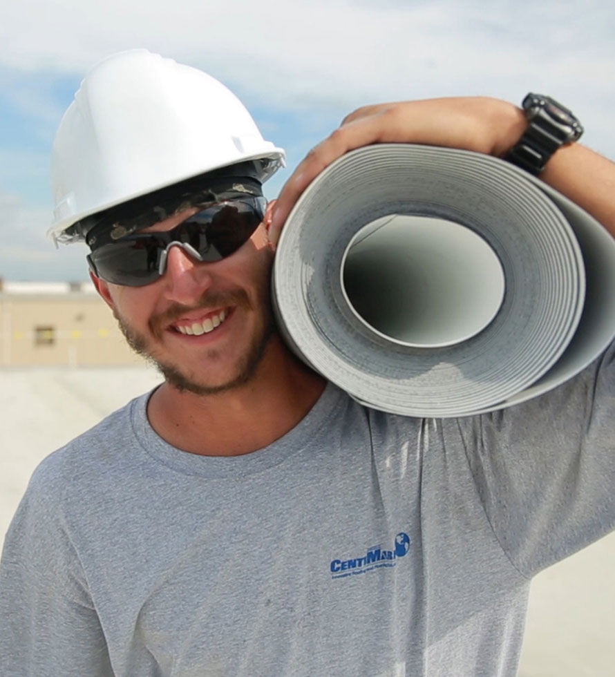 smiling roofer