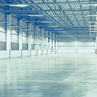 concrete floor in a warehouse